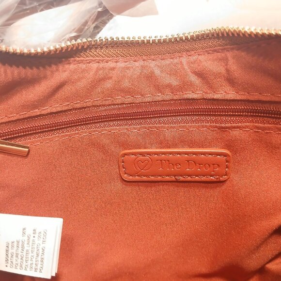 The Drop Crescent Crossbody Top Handle Bag Dark Red Vegan Leather NWT - Picture 9 of 12